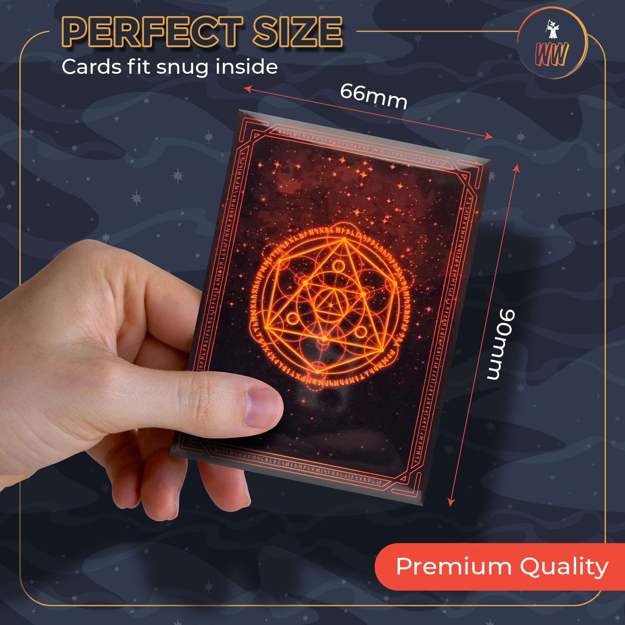 WizardWard MTG Card Sleeves (Red Arcane) - Pack of 105 - Smooth